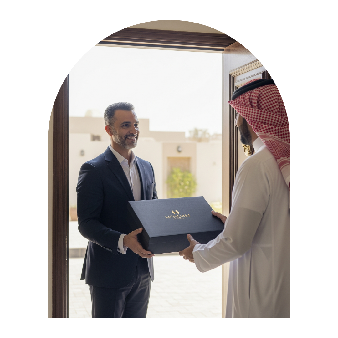عميل يستلم صندوق هندام الفاخر